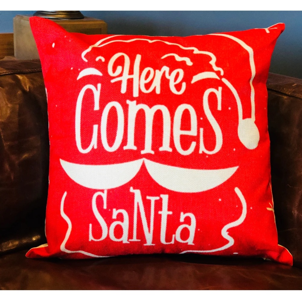 NWT Here Comes Santa Pillow Cover